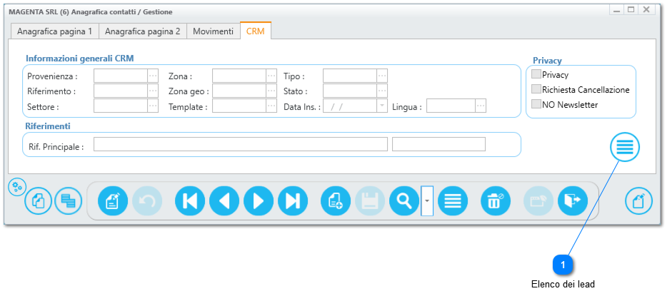 2.1.3. Contatti (Anagrafica contatti - gestione)